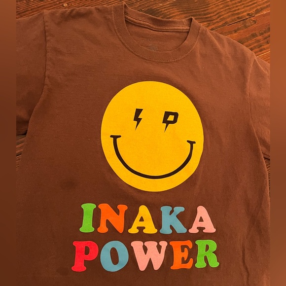 Inaka Power Smiley Face Short Sleeve Tee Shirt - Picture 2 of 4